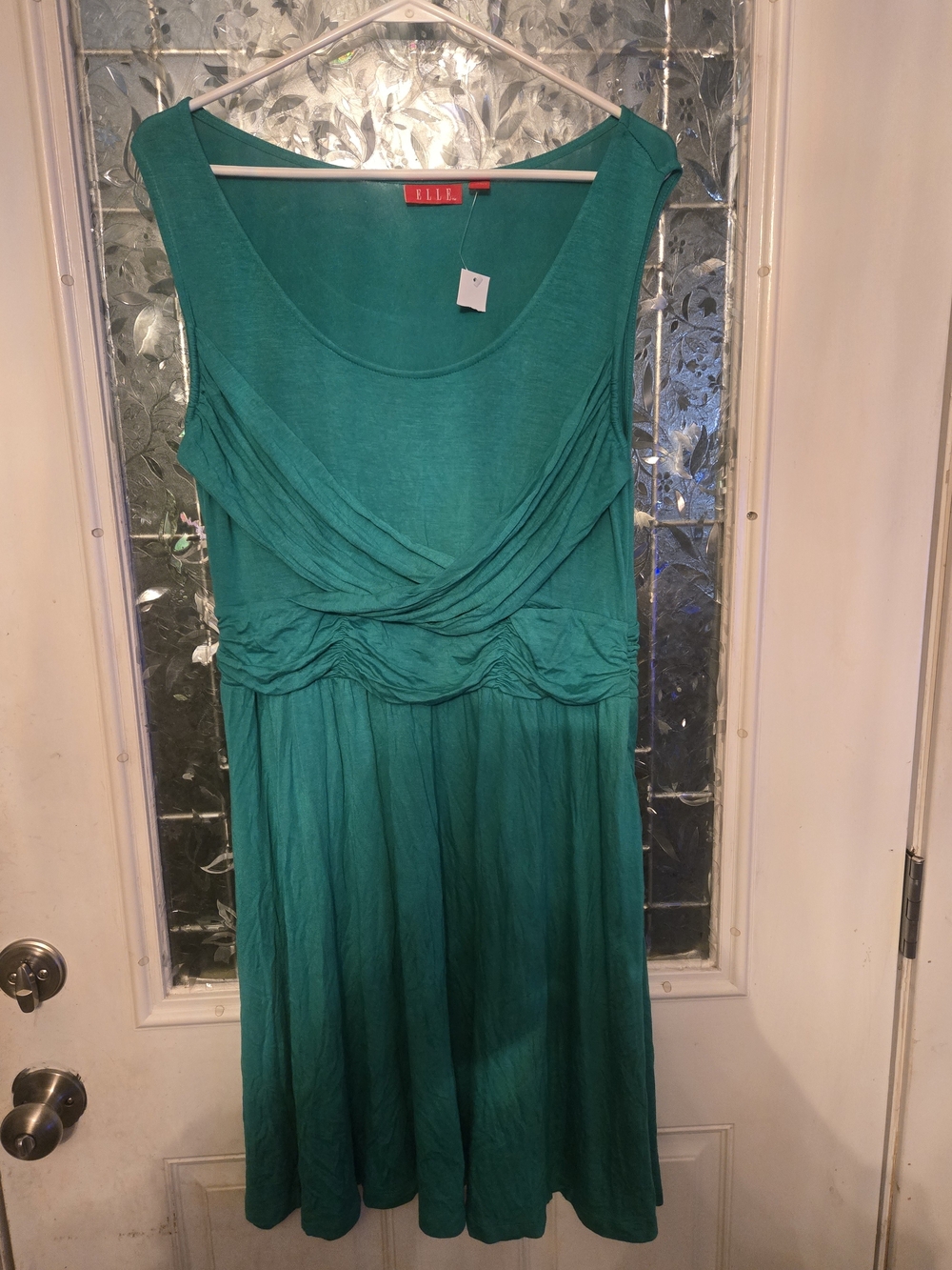 Elle Teal Sleeveless Midi Dress with Gathered Waist